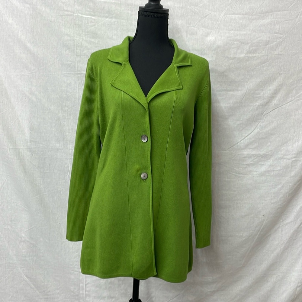 Peck & Peck Collection cardigan sweater in green, Size M